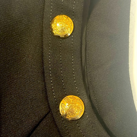 WHBM Luxe Stretch Button Detail Fit & Flare Dress with Gold Buttons Size 8 - Picture 3 of 6